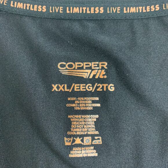 Copper Fit Thermal Shirt Womens XXL Black V Neck Live Limitless Short Sleeve - Picture 9 of 12